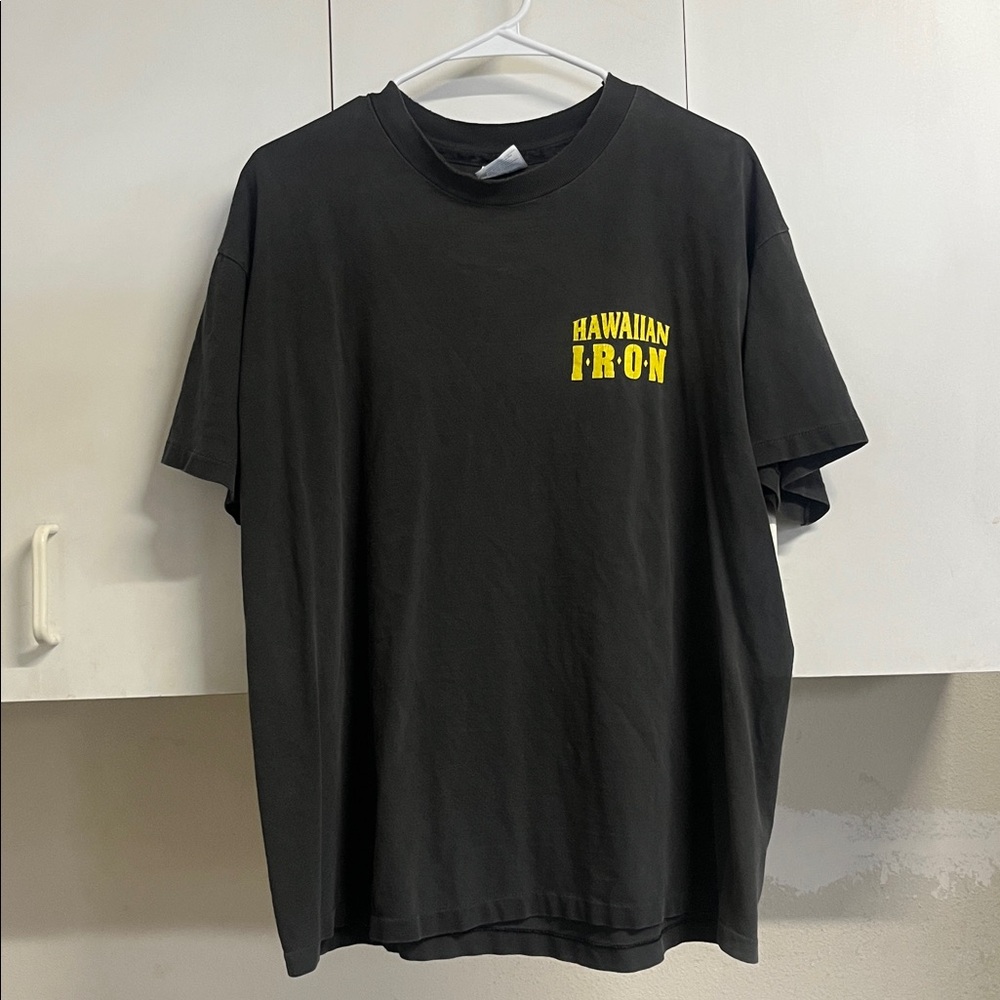 Hanes Black Tee with Yellow Graphic
